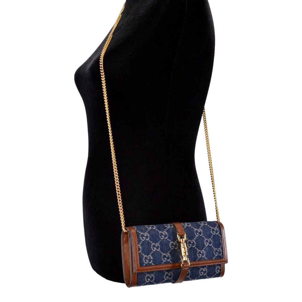 Gucci Jackie 1961 Medium Jacquard Denim Tote Bag