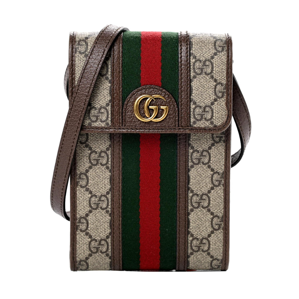 Gucci Monogram Supreme Ophidia GG Mini Phone/Crossbody Bag
