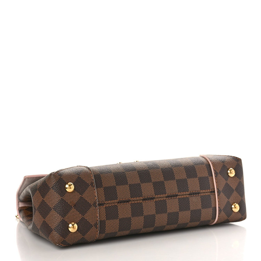 LOUIS VUITTON Caissa Chain Damier Ebene Clutch Shoulder Bag Brown