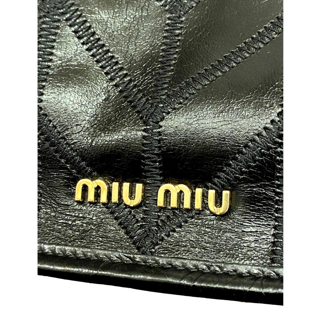 Miu Miu Vitello Shine Patch Black Leather Satchel Bag – Queen Bee of  Beverly Hills