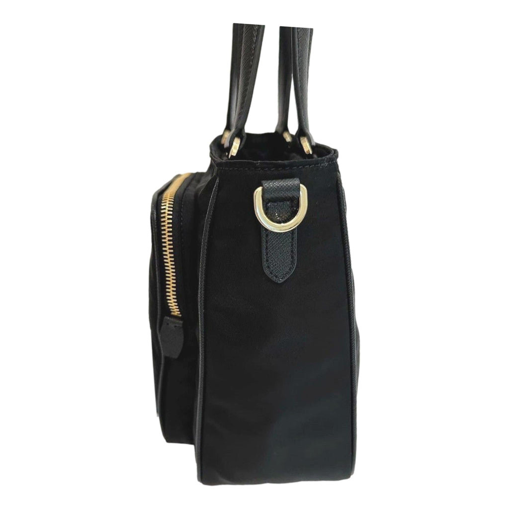 Prada Logo Tessuto Nylon Soft Calf Trim Black Cross Body Bag – Queen Bee of  Beverly Hills