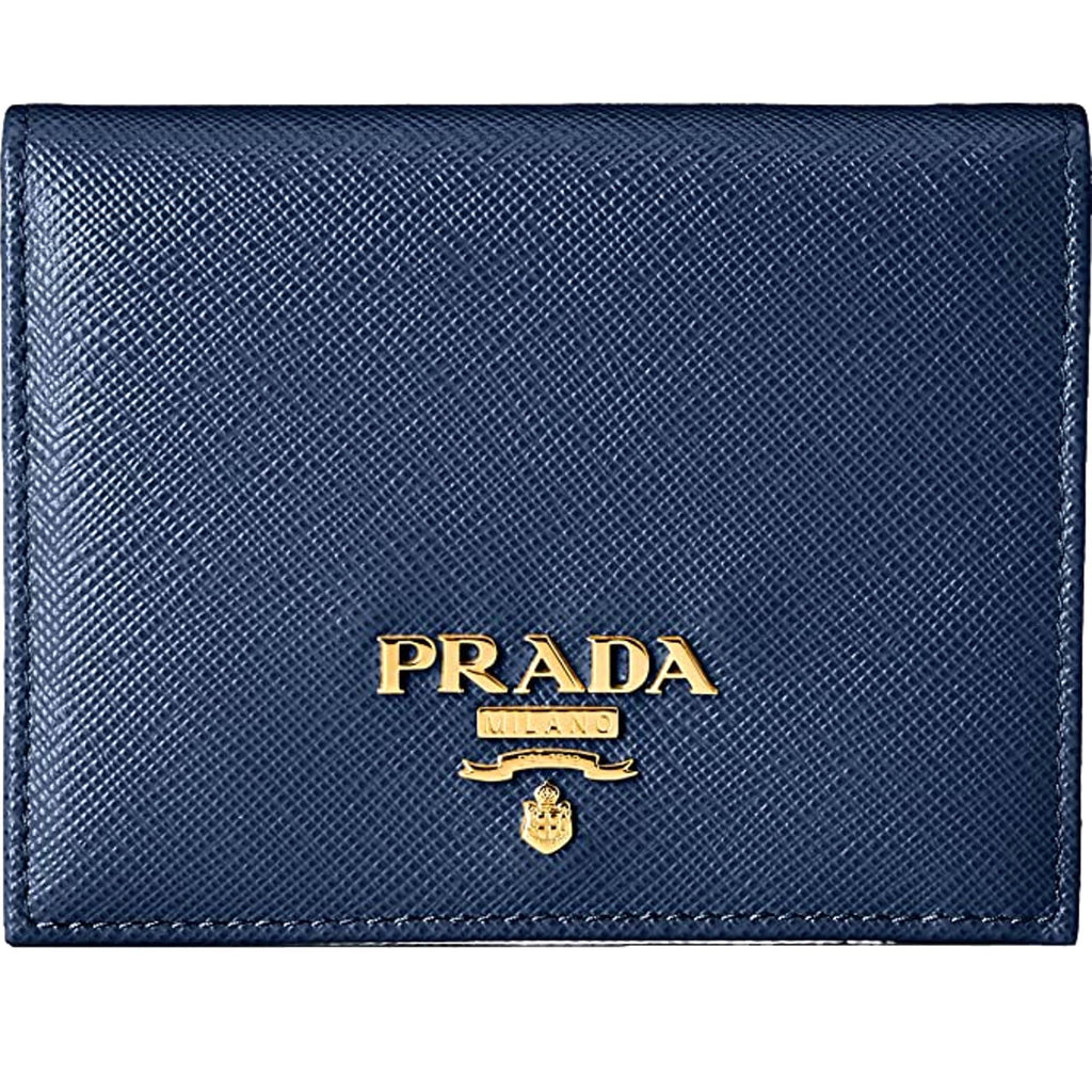 Prada, Bags, Prada Saffiano Lux Navy Blue Wallet On Chain