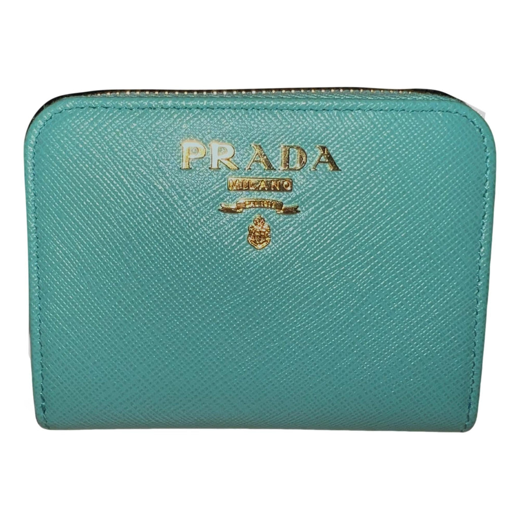 Prada Light Blue Saffiano Leather Small Wallet