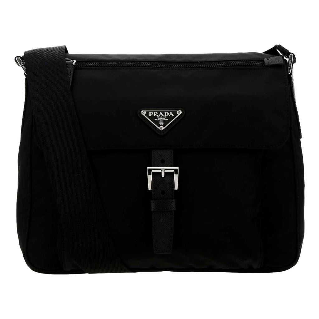 Prada Re-nylon And Saffiano Leather Shoulder Bag in Black for Men