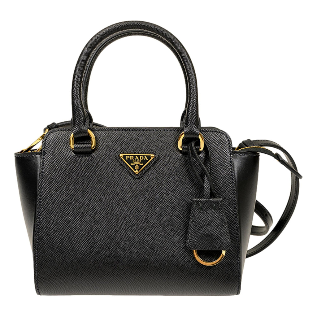 Prada Saffiano Lux Tote Bag Handbag Black