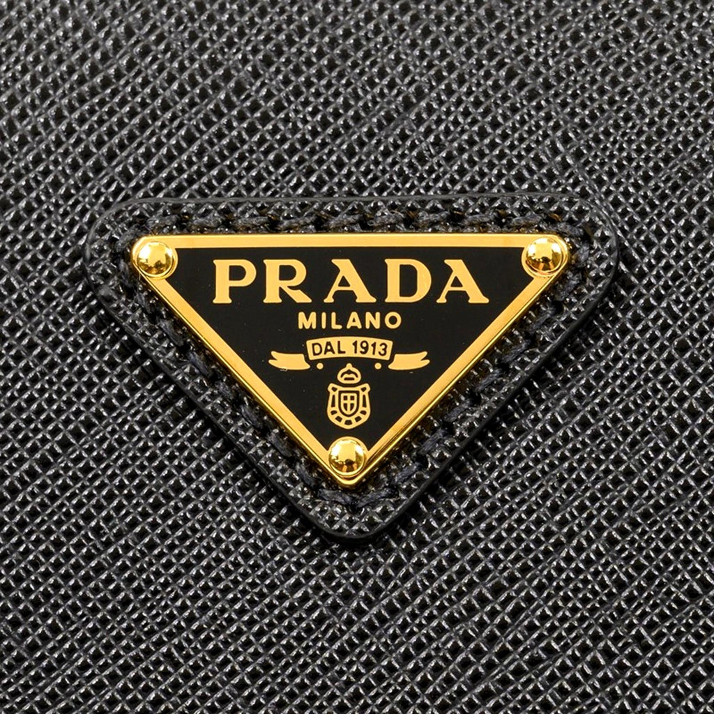 PRADA: bag in saffiano leather with triangular logo - Gnawed Blue