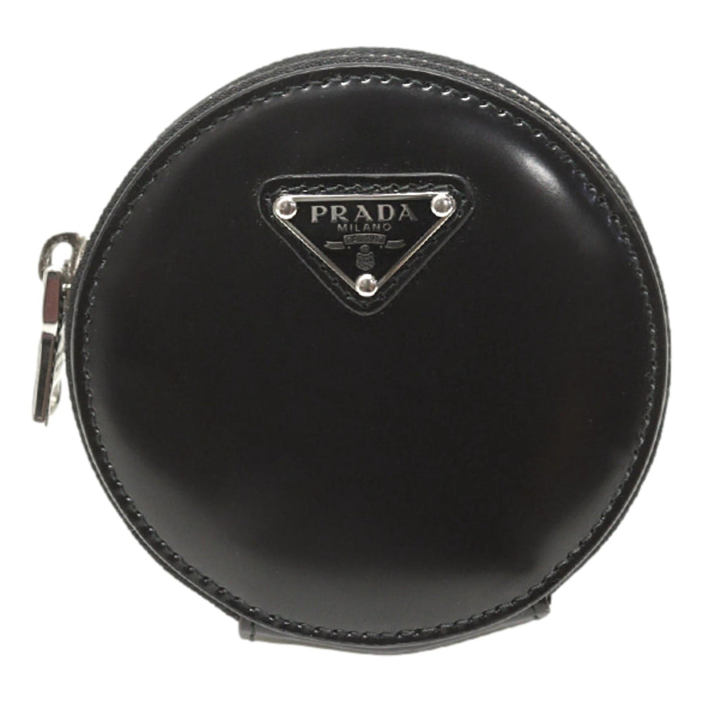 Prada Saffiano Leather Pouch Black in Calfskin with Silver-tone - US