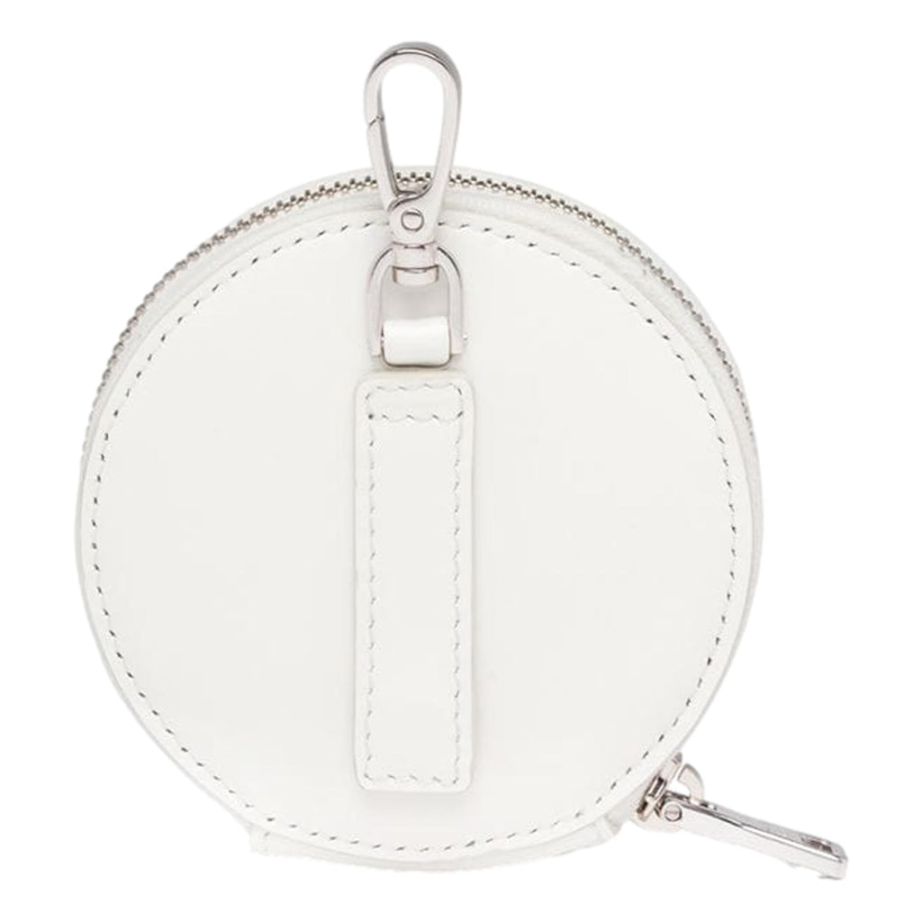 Prada Brushed-leather Round Mini-Pouch - Silver
