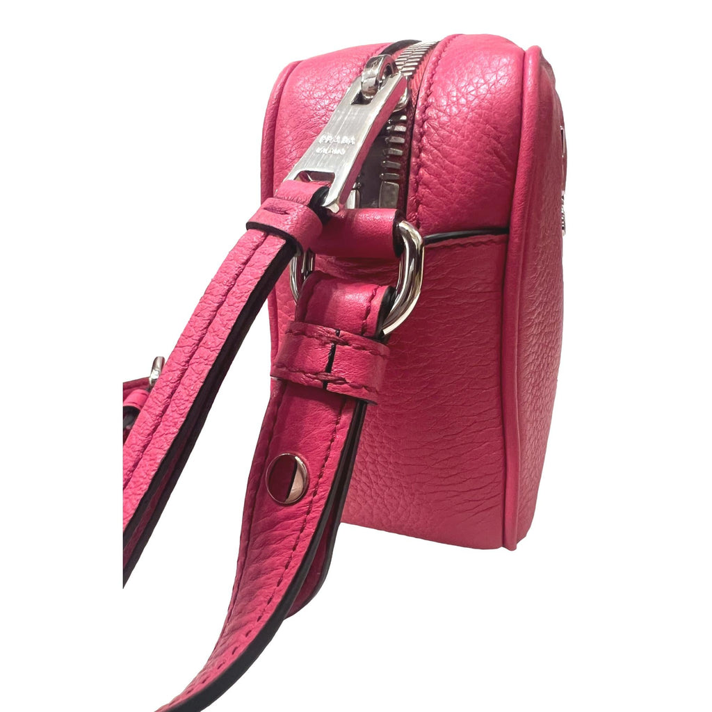 Prada Women's Vitello Phenix 1bh079 Pink Leather Cross Body Bag