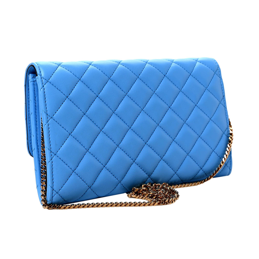 Versace La Medusa Blue Quilted Lamb Leather Crossbody Clutch Bag – Queen  Bee of Beverly Hills