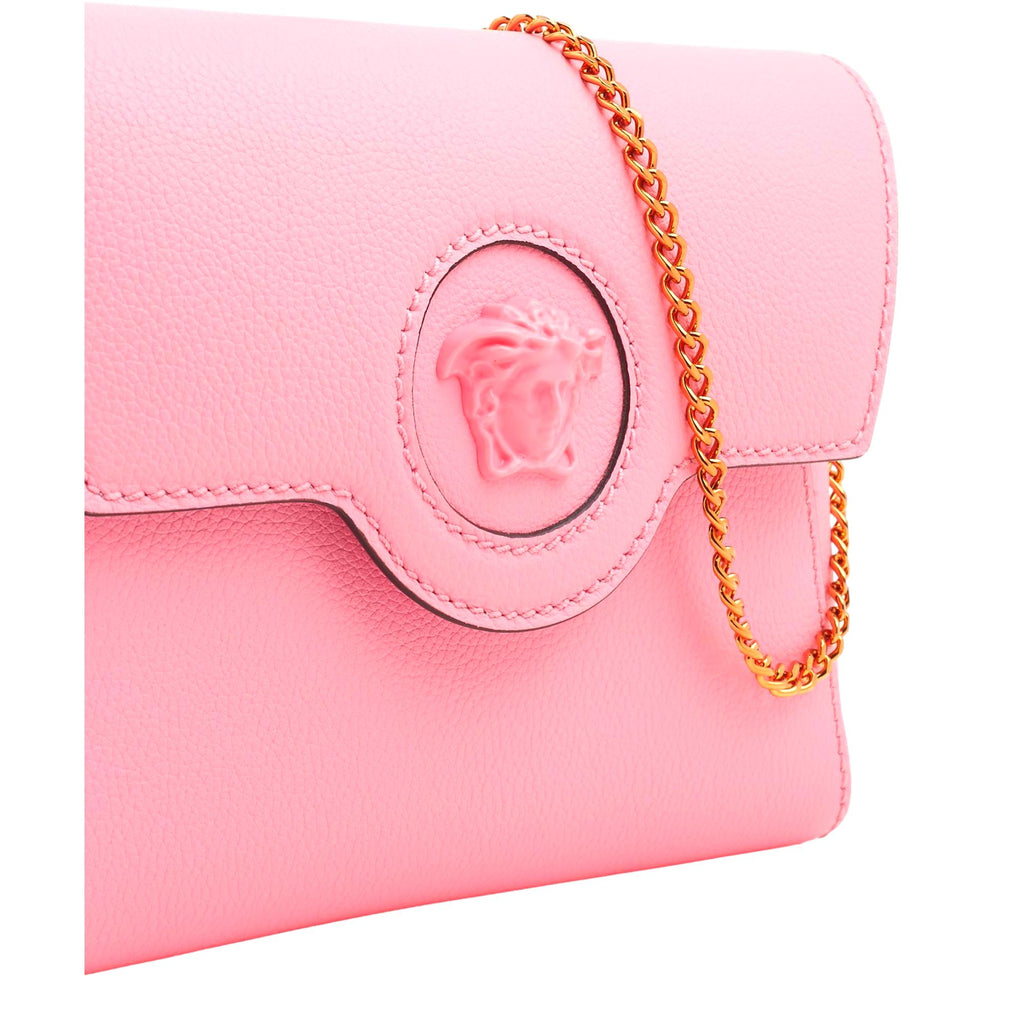 Versace Ladies Baby Pink Leather La Medusa Shoulder Bag  1003017-DVIT2T-1P65V 8052045776404 - Handbags - Jomashop