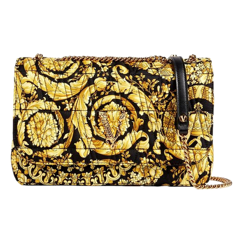 VERSACE Patent Quilted Snap Out Of It Bag Black | FASHIONPHILE