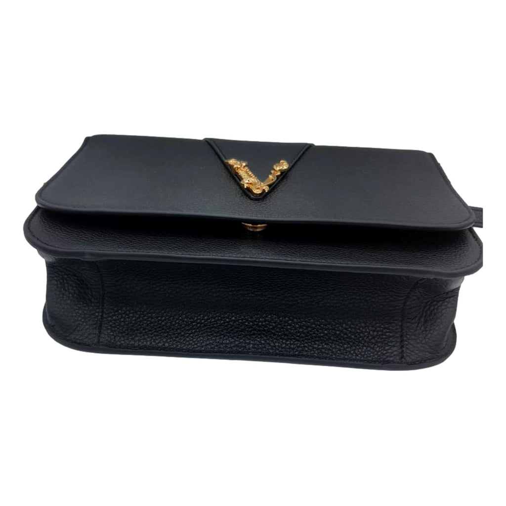 Virtus leather crossbody bag Versace Black in Leather - 34036117