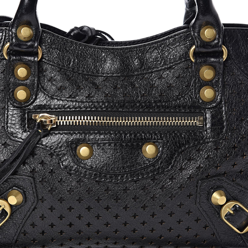 Balenciaga Classic City Bag Mini Black in Lamb Leather with Gold-tone - US