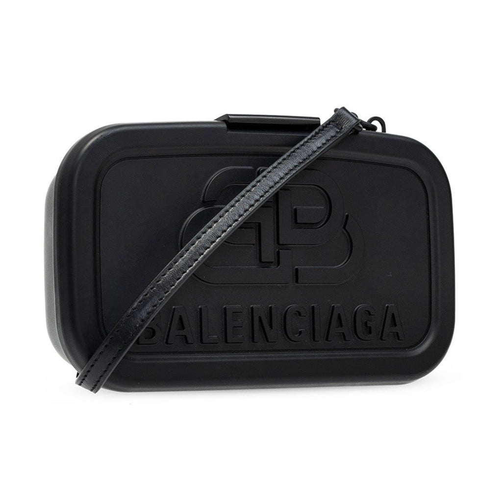 Gilt Balenciaga Black Plastic Lunchbox Crossbody (Authentic Pre