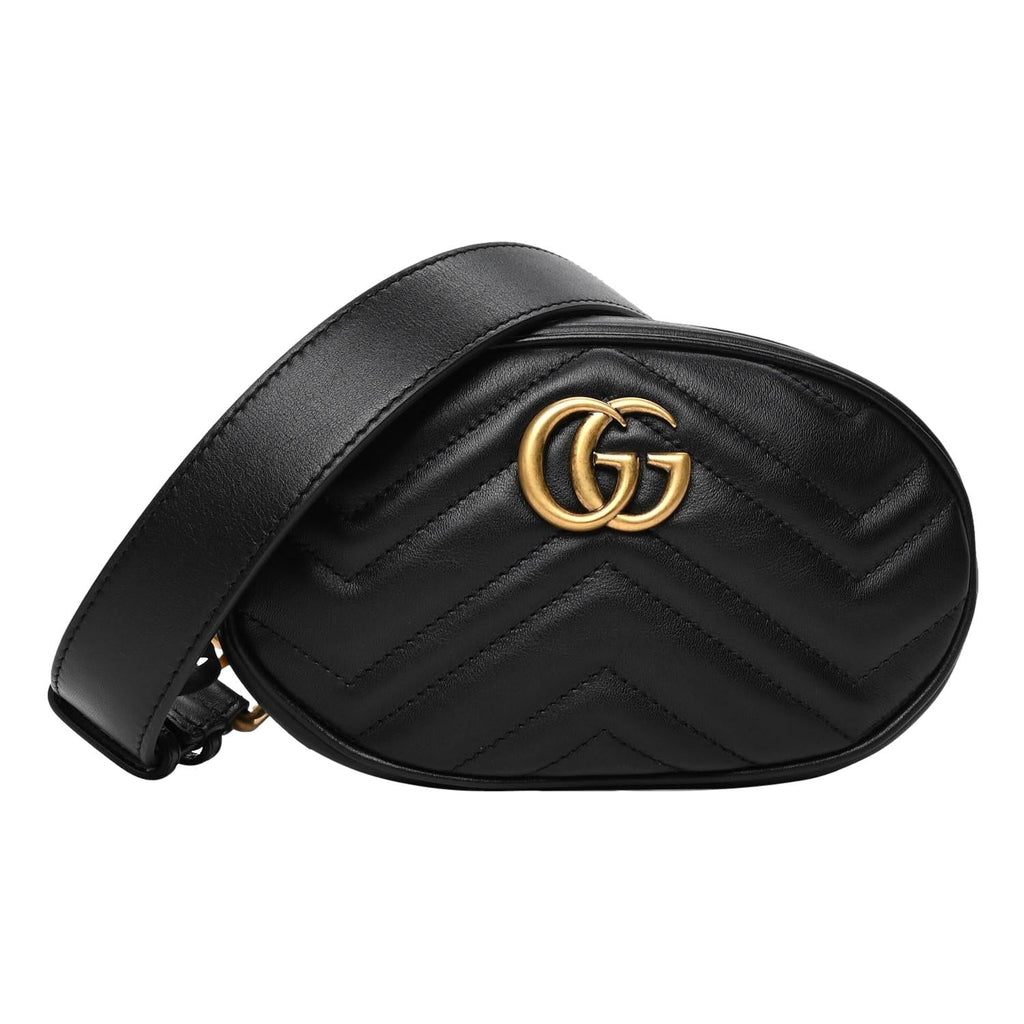Brand new Gucci GG Marmont Matelassé Leather Belt Bag In Black Size 85 / 34
