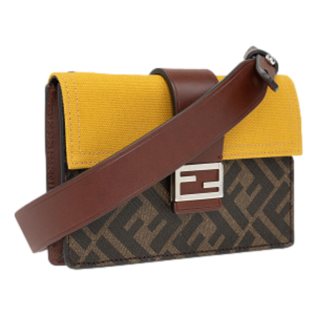 Fendi Ff-logo Coated-canvas And Leather Cross-body Bag - Brown