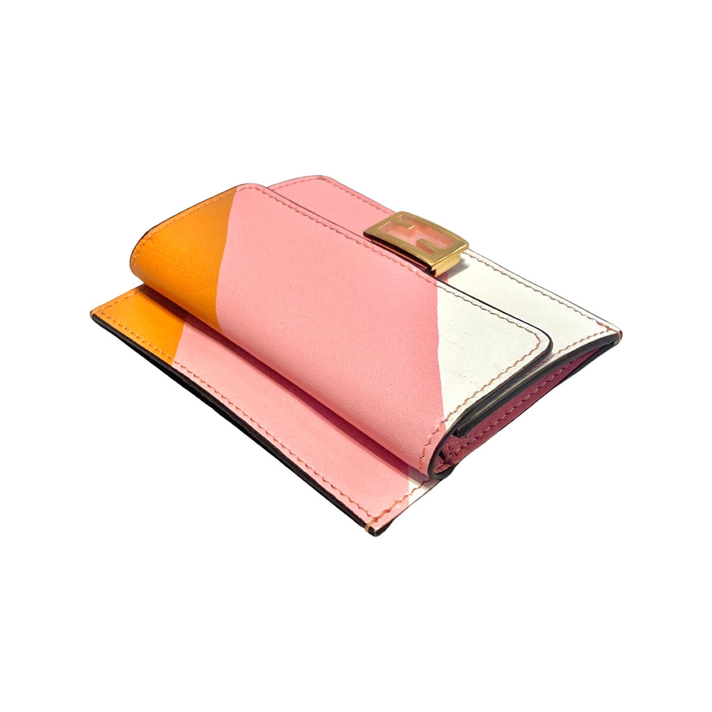 Fendi The Baguette Continental Leather Wallet in Pink