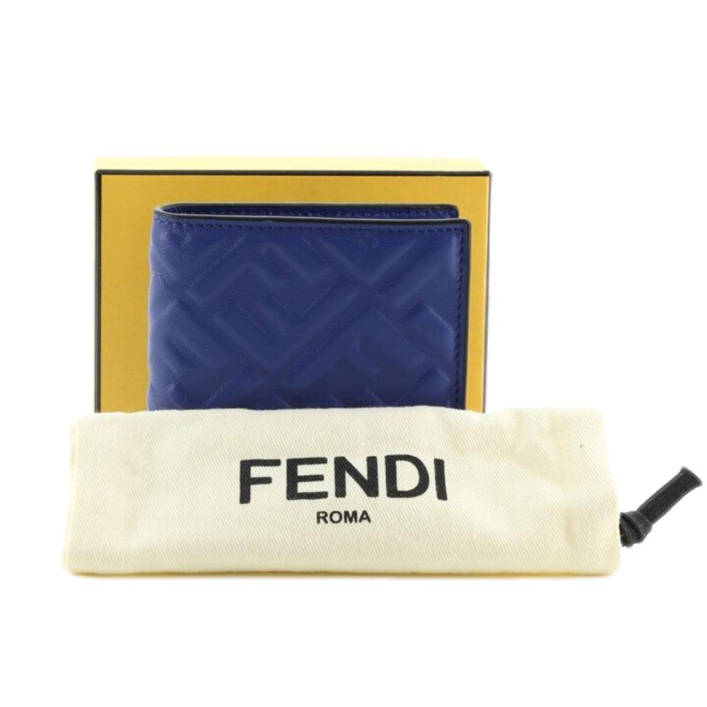 FENDI Vitello Soft F is Fendi Bi-Color FF 1974 Embossed Envelope Wallet On  Chain with Pouches Maya Black 1230034