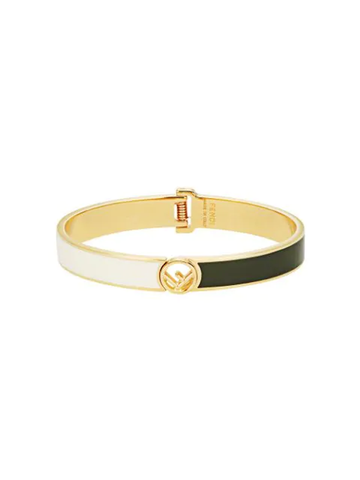 Fendi F is Fendi White Green Medium Cuff Bracelet 8AG793 at_Queen_Bee_of_Beverly_Hills