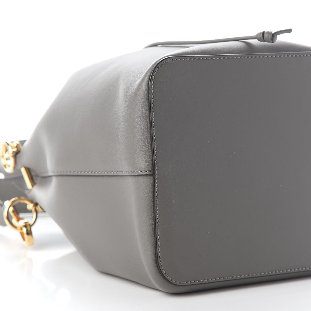 Fendi Mon Tresor Grey Calfskin Leather Bucket Bag 8BT298 – Queen