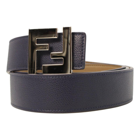 Fendi Reversible Brown Blue Leather FF Belt Size 110/44 7C0424 at_Queen_Bee_of_Beverly_Hills