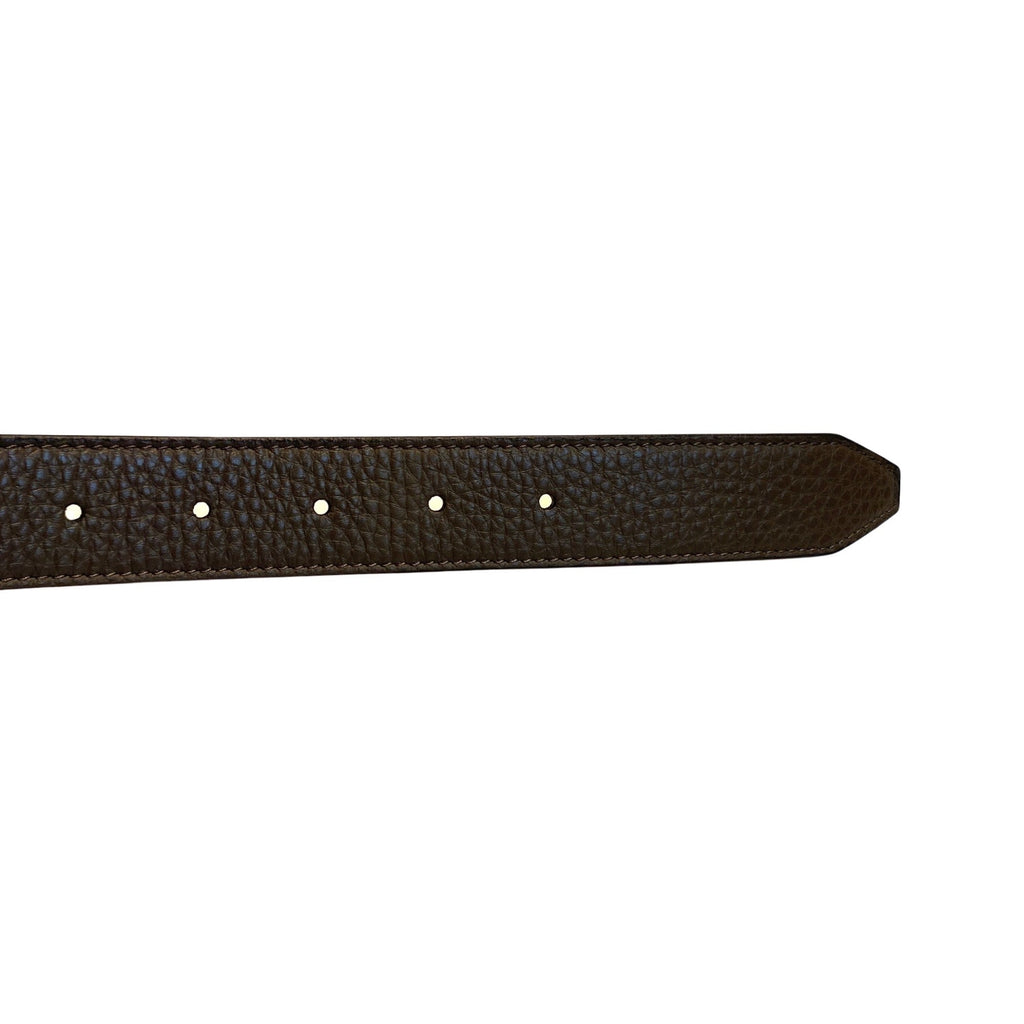 Fendi Yellow Brown Reversible Grained Leather Belt 100 – Queen Bee of  Beverly Hills