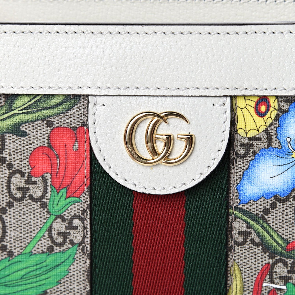 Gucci Supreme Monogram Flora Web Small Ophidia Chain Shoulder Bag