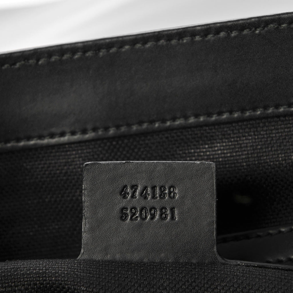 GUCCI GG Supreme Monogram Web Shoulder Bag Black Grey 1286558