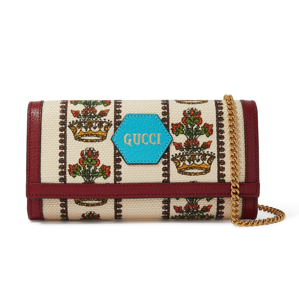 Gucci floral discount wallet on chain