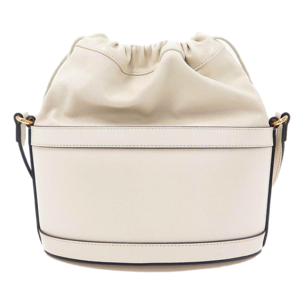 Gucci 1955 Horsebit White Leather Bucket Bag