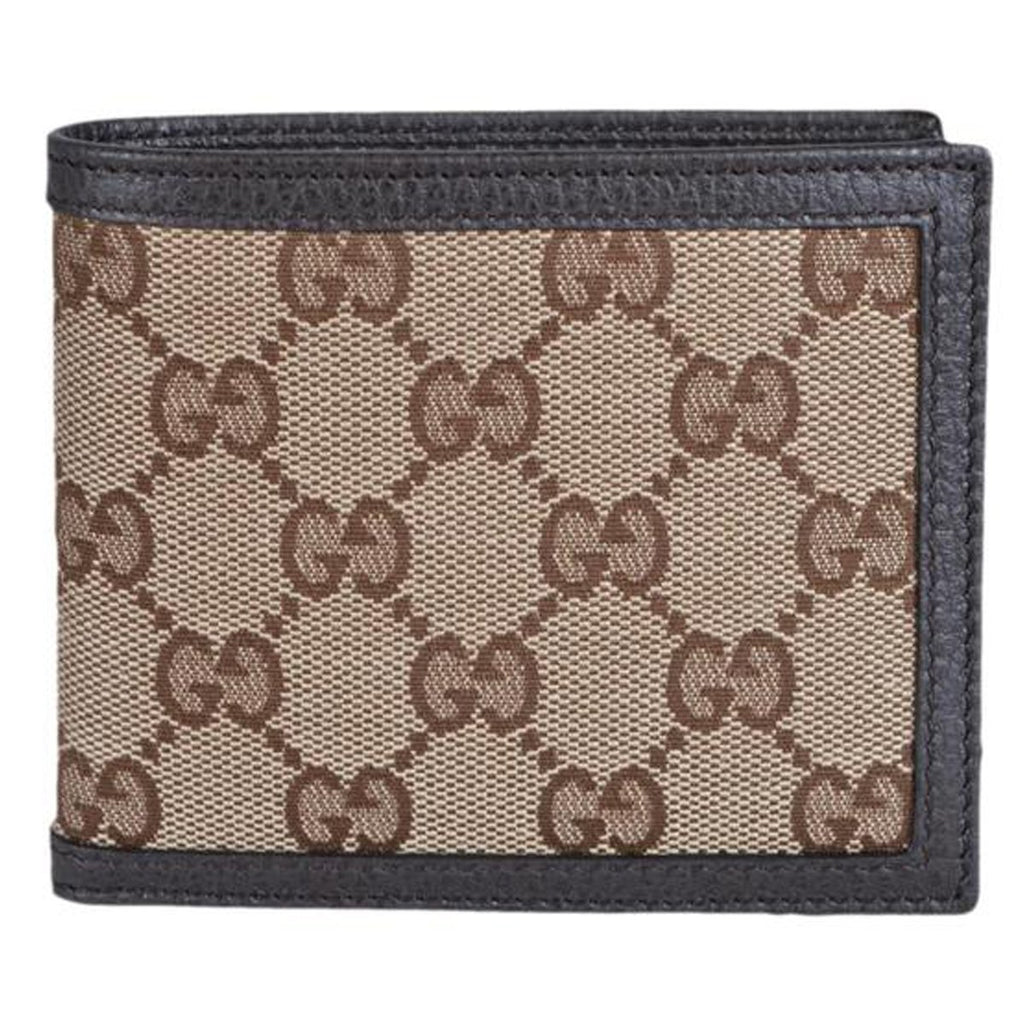 Gucci Beige/Black GG Supreme Canvas And Leather Wallet Gucci