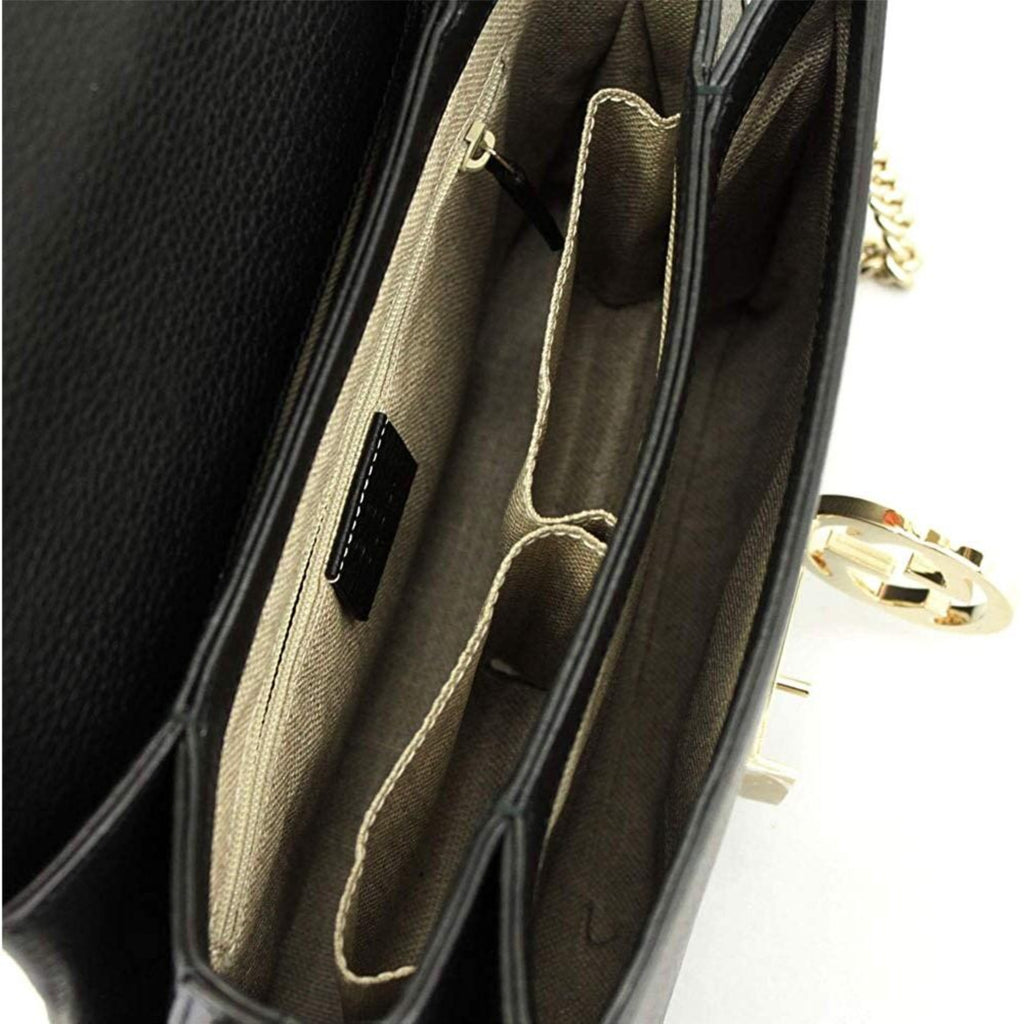 Gucci Black Leather Interlocking G Chain Shoulder Bag Gucci