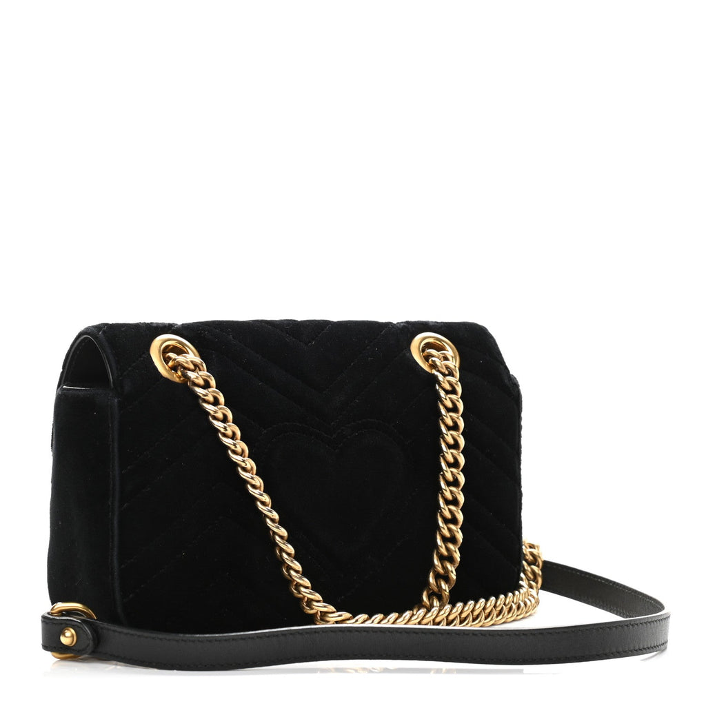 Gucci Marmont GG Gold Buckle Leather Crossbody Bag