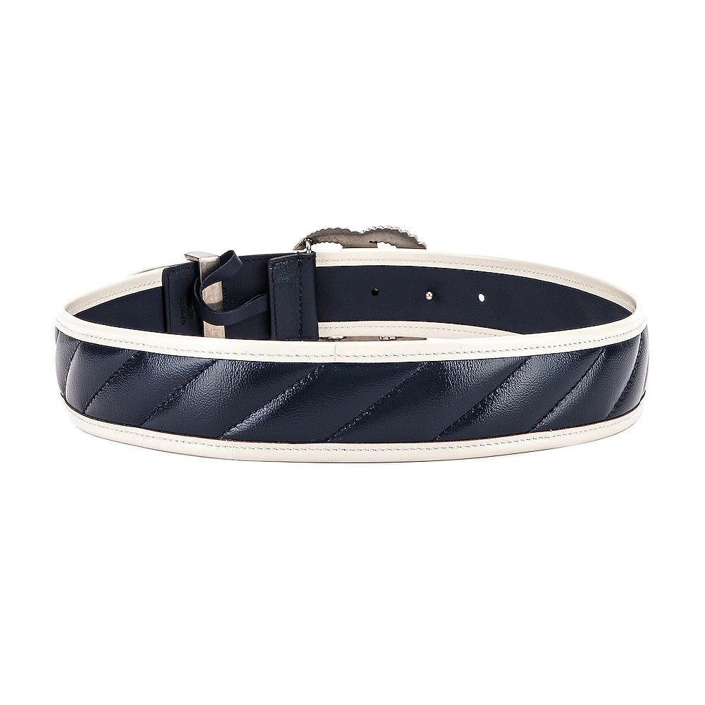 GUCCI Blue Interlocking G-belt Leather ref.964561 - Joli Closet