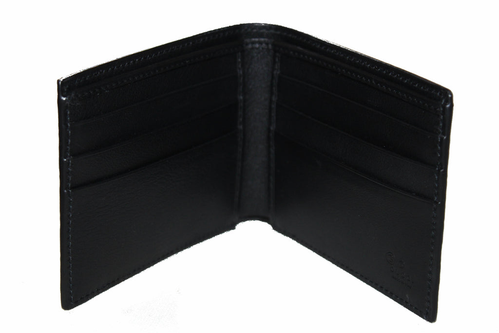 GUCCI Micro Guccissima Large Bi-fold Leather Wallet Black 292534 - 25%