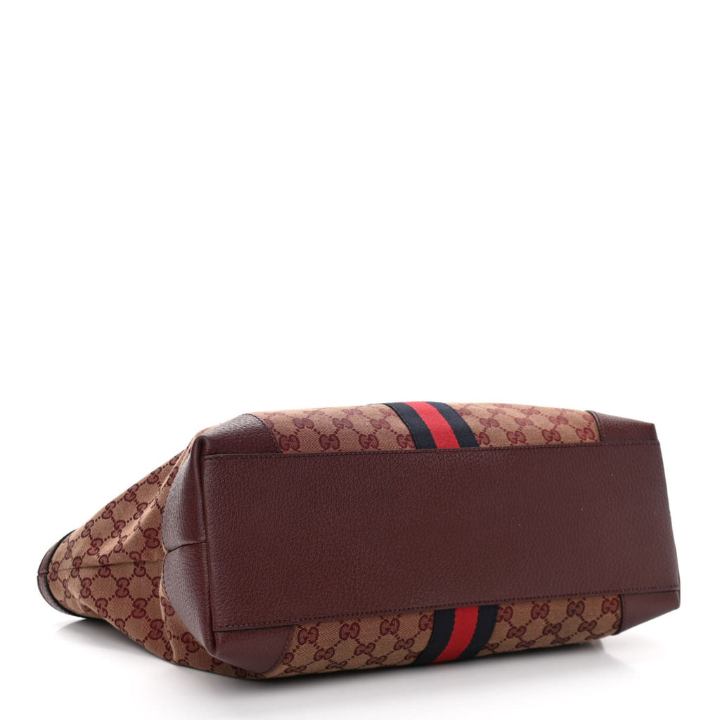 Monogrammed brown Gucci leather handbag, Handbag Gucci Louis