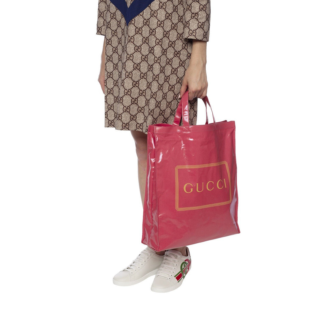 Gucci - GG Supreme Medium Tote Pink/Red