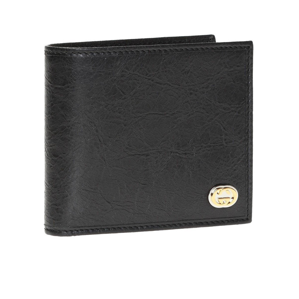 Gucci Black Leather Interlocking G Bifold Wallet Gucci