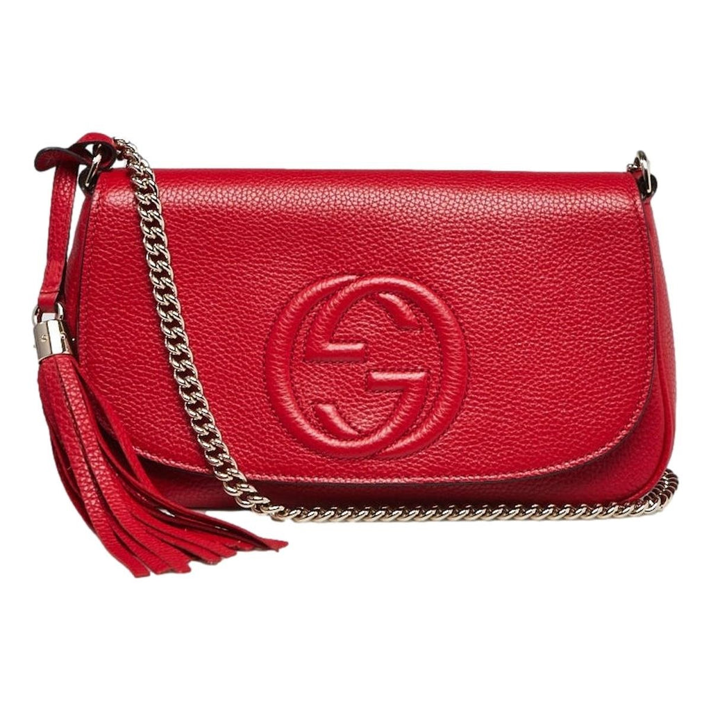 Valentino Gravani VLogo Disco Bag Red Leather Shoulder Bag For