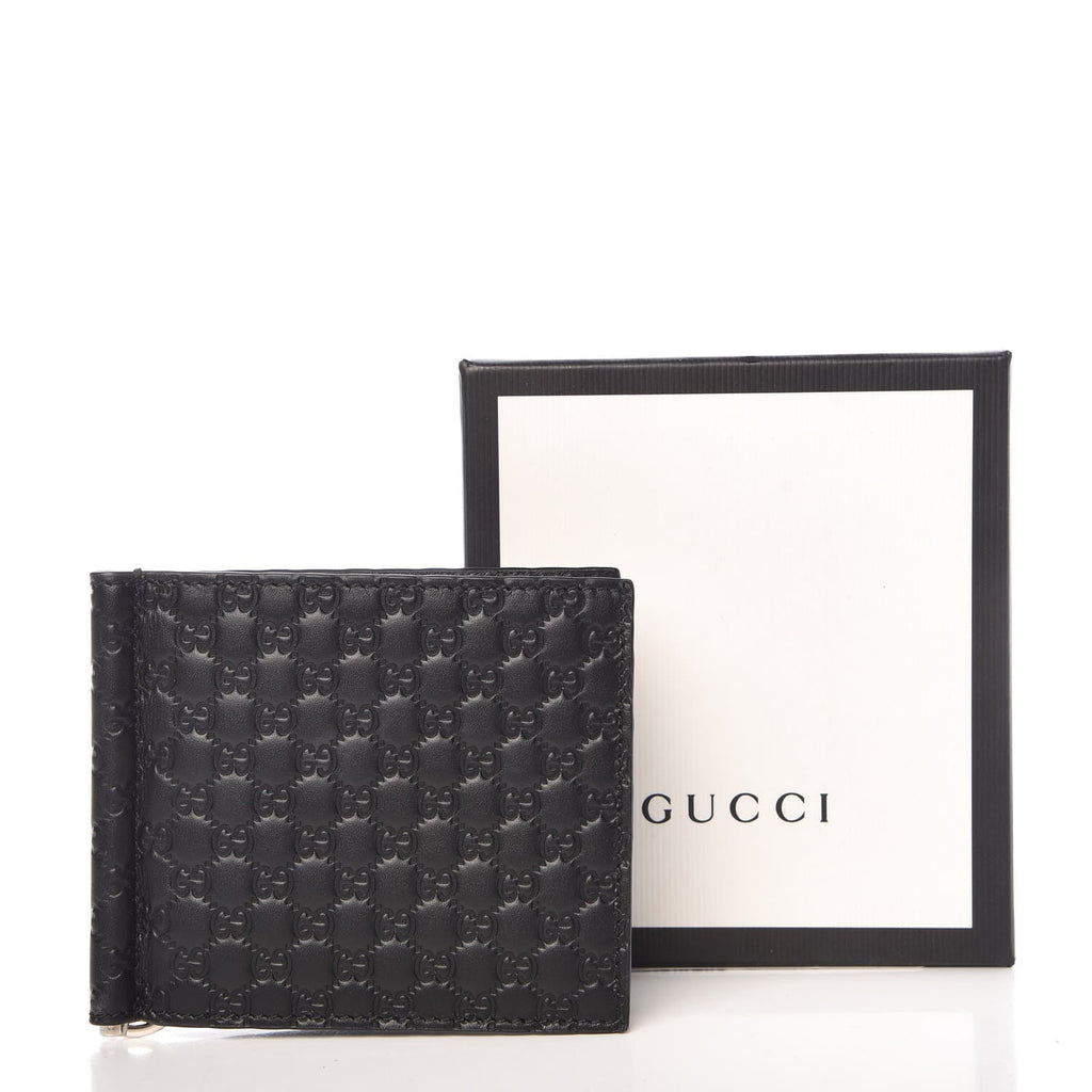 Gucci Dark Brown Guccissima Leather Money Clip Wallet Gucci