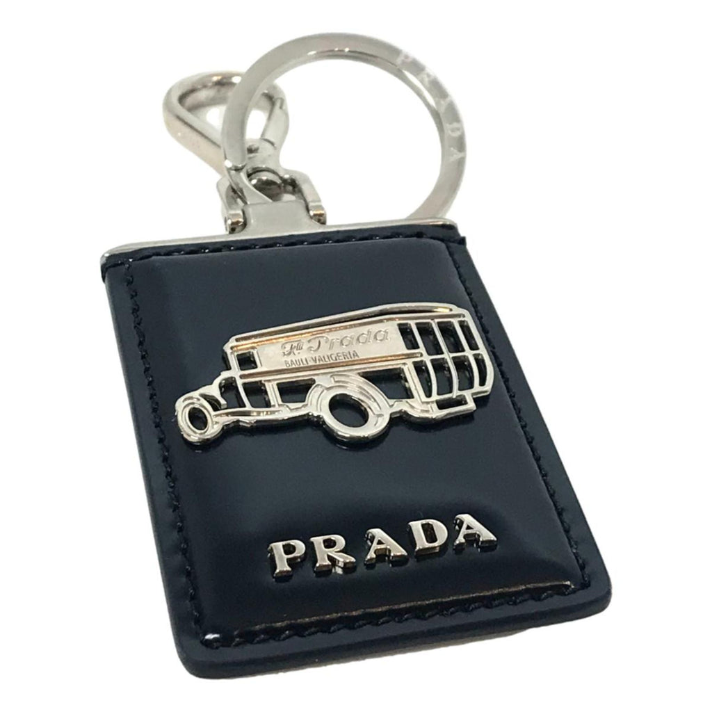 Prada Rubino Red Enamel Silver Metal Keyring Keychain 2PS021