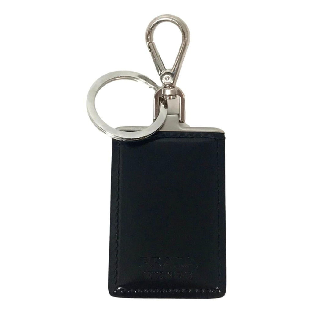 Prada Black leather and metal key holder