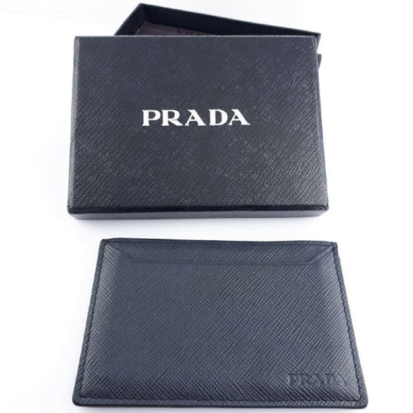 Prada Baltico Navy Saffiano Men's Leather Wallet Credit Card Holder Ca ...