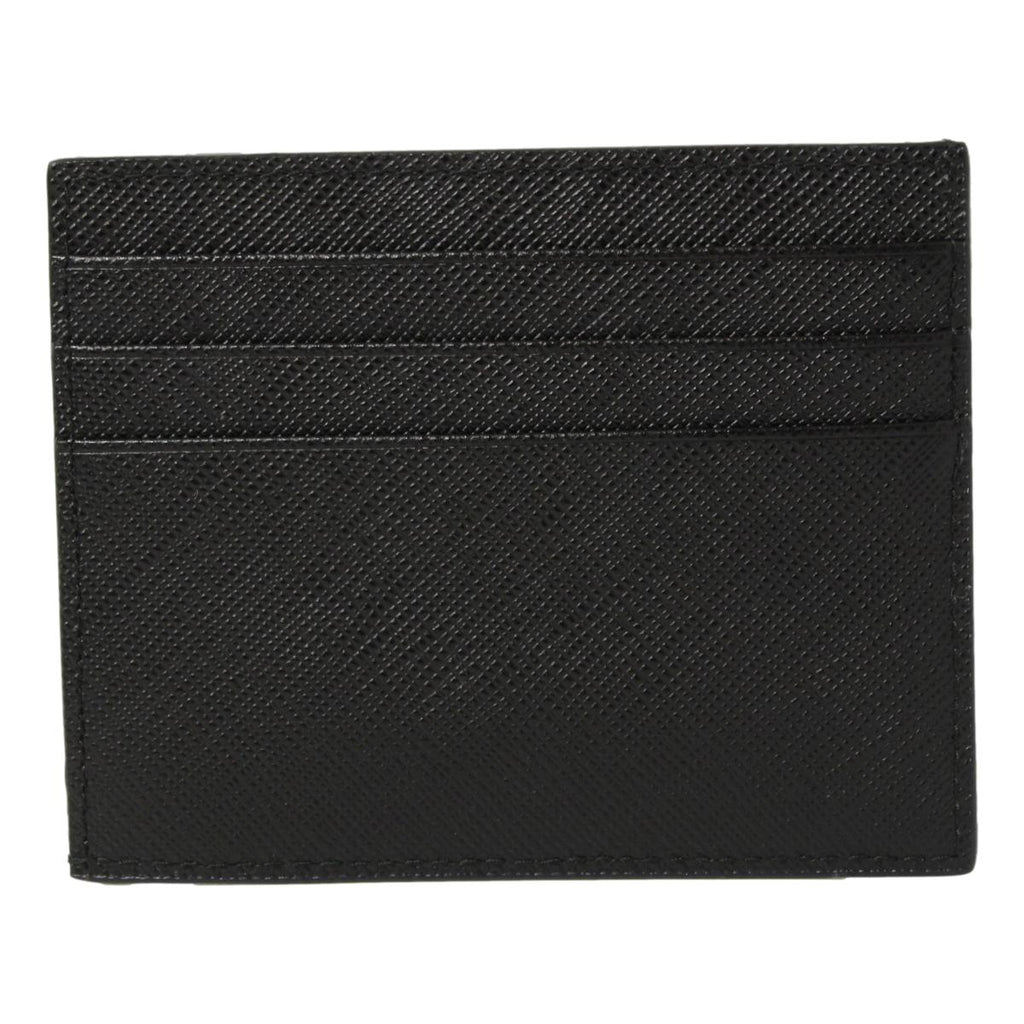 Prada Black and Blue Saffiano Men's Leather Wallet Card Holder – Queen ...