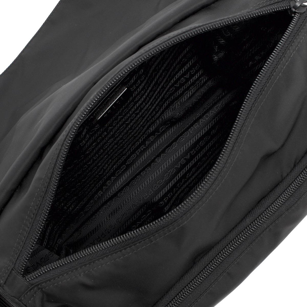 Prada Black Nylon Triangle Logo Messenger Bag – Queen Bee of