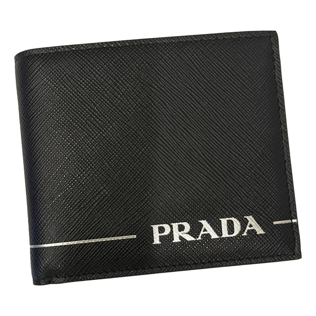 Prada Saffiano Nero Black - Gray Card Holder Silver Logo – Queen Bee of  Beverly Hills