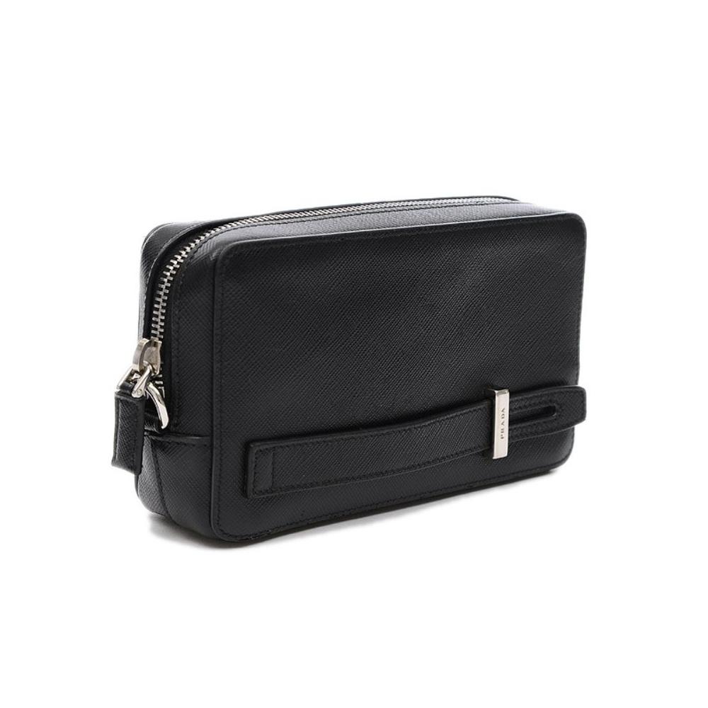 Leather clutch bag Prada Black in Leather - 35435835