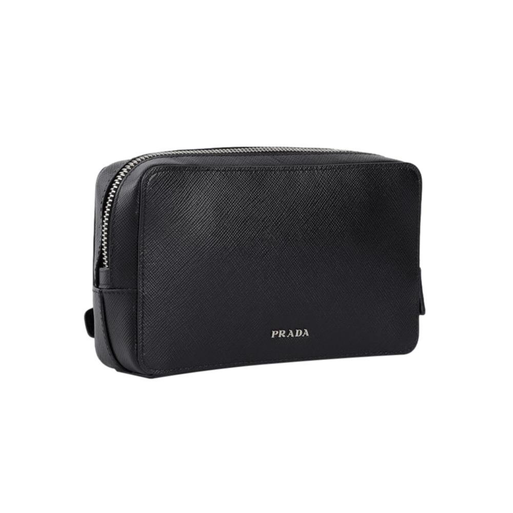 Prada Saffiano Leather Black Phone Case Clutch Bag 2ZH064 – Queen Bee of  Beverly Hills