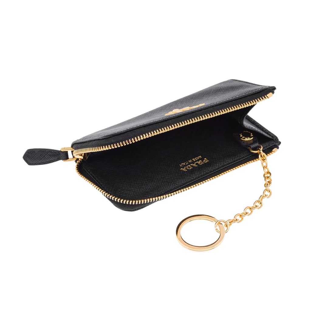 Prada Black Saffiano Leather Key Holder Pouch Wallet 1PP026 – ZAK
